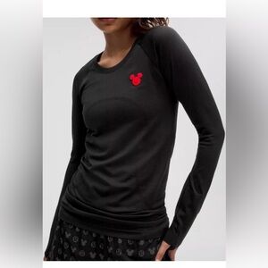 Lululemon Black Swiftly Long Sleeve Shirt with Red Disney Mickey size 14